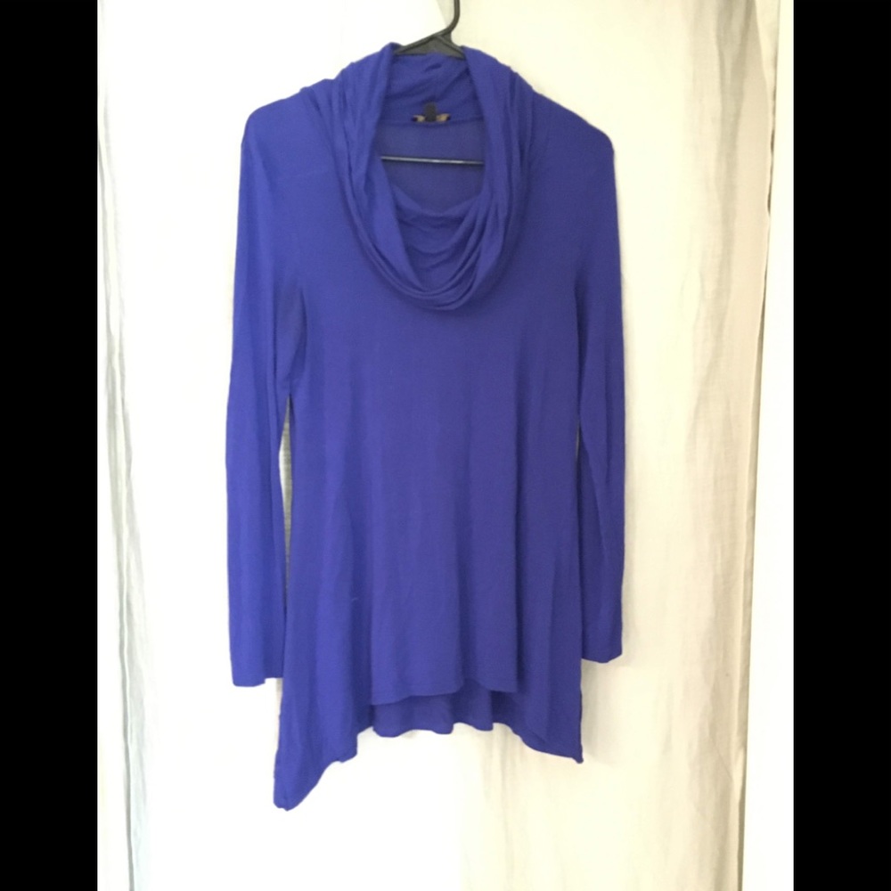Royal blue cowl neck tunic